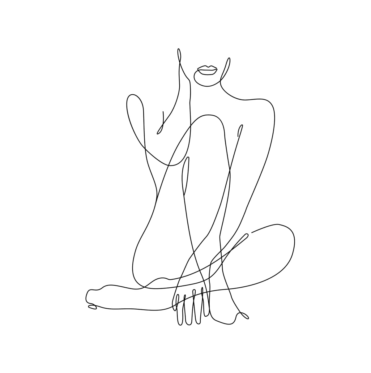 sketch of woman's body