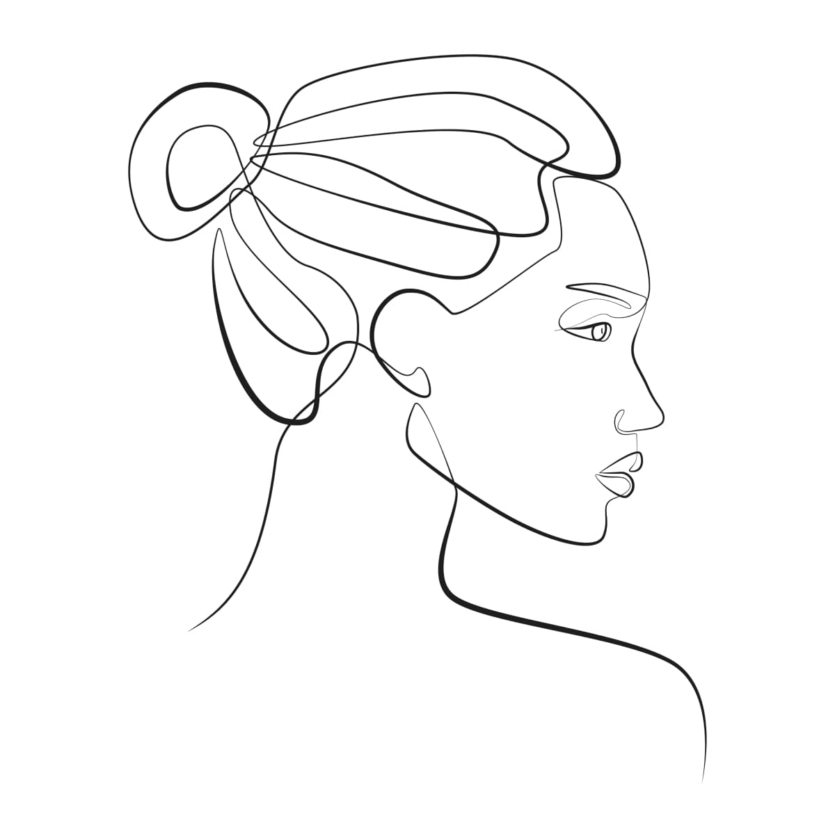 sketch of woman's profile